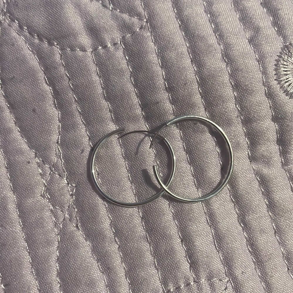 Small Thin Silver Hoop Earrings